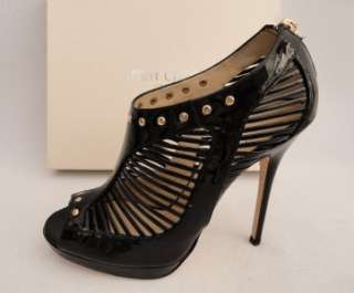 BN JIMMY CHOO Black Leather Shoes Bootie UK6 RRP625.oo  