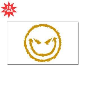 Sticker (Rectangle) (10 Pack) Smiley Face Smirk 