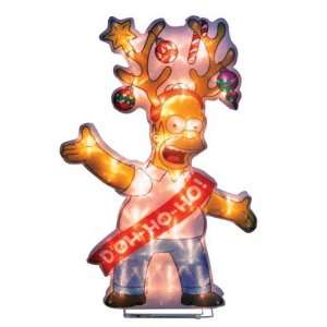  Simpsons 24in Prelit Homer with Antlers Window Dcor (30634 
