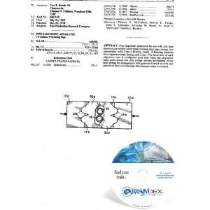    NEW Patent CD for PIPE ALIGNMENT APPARATUS 