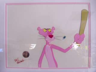 Framed Pink Panther Animation Cel Sketch Signed Friz NR  