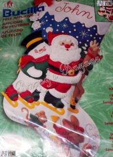 Bucilla Santa ICE SKATING Felt Christmas Stocking Kit  
