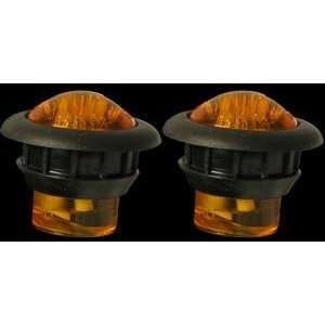  2 Amber LED Clearance Marker Lights RV With 3 Diodes 