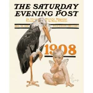  New Years Baby, 1908   Stork Delivery Arts, Crafts 