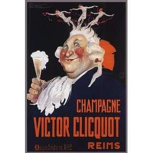  CHAMPAGNE VICTOR CLICQUOT 1892 REIMS VINTAGE POSTER REPRO 
