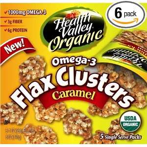 Health Valley Flax Clusters, Caramel, 5 Ounce Boxes (Pack of 6 
