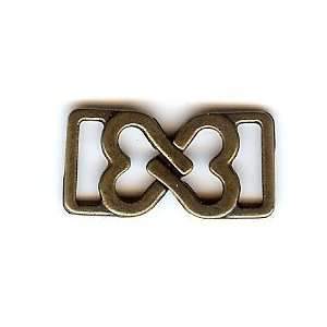 Small Interlocking Hearts Clasp You Complete Me in Antique Brass 