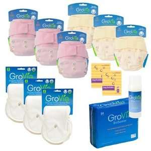  Variety Cloth Diapering System Starter Kit 6 Shells, 6 Soaker Pads 