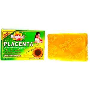Magical Placenta Herbal Whitening Soap w/ Sunflower Oil 135g (Yellow 