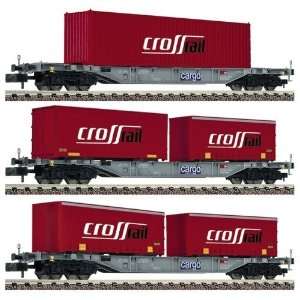  Fleischmann 825201 N Crossrail Ag Container Wagon Set (3 