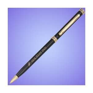  4059BK    Black Fancy Slim Line Brass Ball Pen Office 