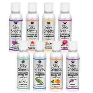 Silky Sheets PHEROMONE Powder Mist  7 Fragrances  