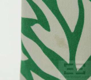   Furstenberg Green & White Floral Print Silk Wrap Dress Size 6  
