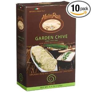   Handrolled Crackers Garden Chive, 4.4 Ounce Boxes (Pack of 10