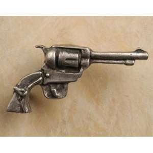  Six Shooter Gun Pewter Cabinet Knob/Pull (Right Face 