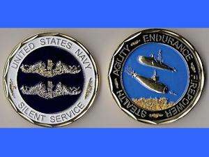 SILENT SERVICE Submarine Navy Challenge Coin E_St  