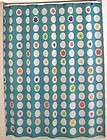 60 DOMINO Shower Curtain Brown Blue Aqua Floral NEW