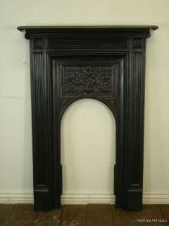 Original Victorian Flower Cast Iron Bedroom Fireplace C1880  