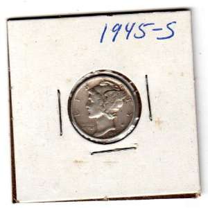  1945 Silver Mercury Dime F Condition 