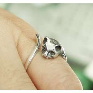Steampunk Cat Thai Silver Oxide Rings No Sensitive Adjustable Size 031