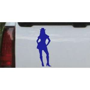 Sexy Cowgirl Silhouettes Car Window Wall Laptop Decal Sticker    Blue 