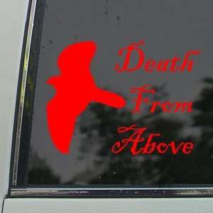  Death From Above Falcon Hawk Falconry Red Decal Red 