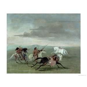  Comanche Feats of Martial Horsemanship, 1834 Art Giclee 