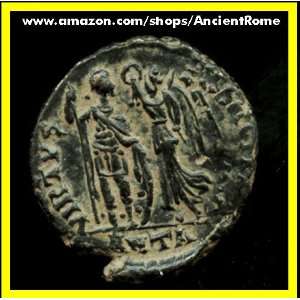 Ancient Roman Coin of ARCADIUS. Emperor crowned by a WINGED VICTORY.