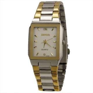 Mens gold plating steel Luxury fashioh dress Quartz Wrist watch 
