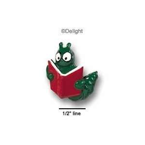  0818 tlf   Book Worm   Reading   Flat Back Resin 