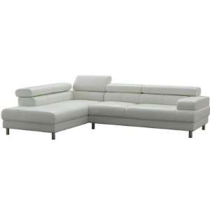  TOSH Furniture White Leather Sectional Sofa FY952