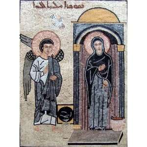  56x64 The Annunciation Lebanon Icon Marble Mosaic Art 