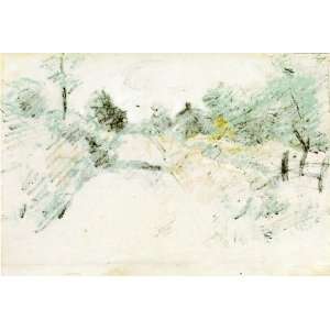   Oil Reproduction   John Henry Twachtman   32 x 22 inches   Road Scene