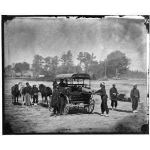  Civil War Reprint Unknown location. Zouave ambulance crew 