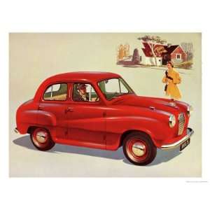  Shiny Red A30 Car Premium Poster Print, 12x16