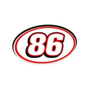    86 Number   Jersey Nascar Racing Window Bumper Sticker Automotive