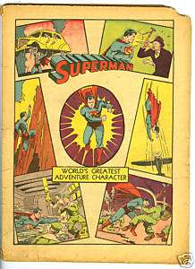 RARE COMIC BOOK SUPERMAN Jan/Feb 1941, NO. 8, no covers  