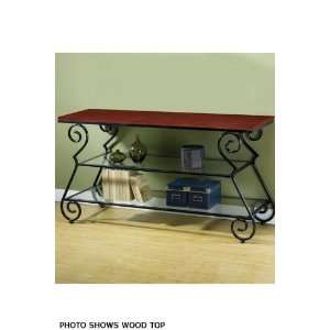  Kingston Scroll Console Table Glass Top