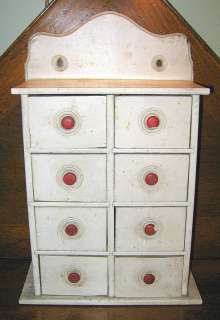 Lovely Shabby Chic Painted Wood Spice Cabinet~ANTIQUE  