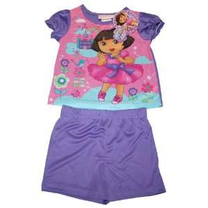 Dora the Explorer Toddler Girl T shirt & Pants Set Sleepwear Set Size 