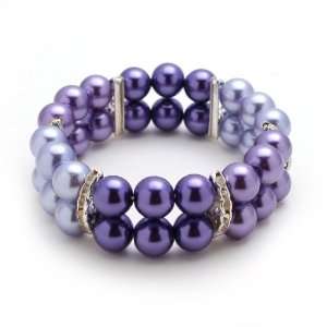  Bleek2Sheek Purple Pearl & Rhinestone Bracelet Jewelry