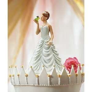   Bride Kissing Frog Prince Cake Topper Style 8651