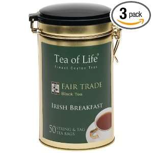 Tea of Life Fair Trade Black Tea Irish Breakfast, 50 Count Tea Bags 