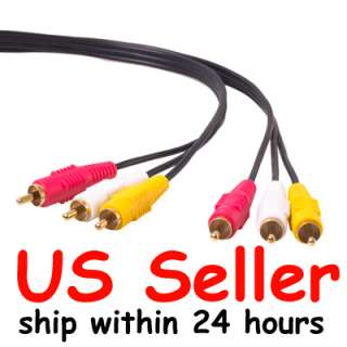FT 3 RCA Component AV Audio Video Male to Male Cable  
