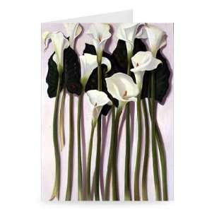 Arum Lilies (oil on panel) by Lizzie Riches   Greeting Card (Pack of 2 