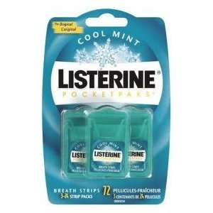  Listerine Pocket Pak Breath Strips Cool Mint 3pk 6x72 