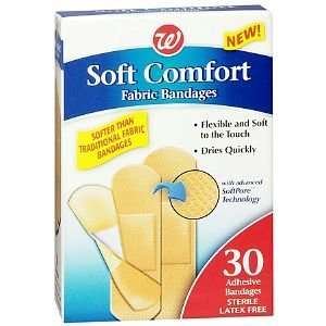   Soft Comfort Fabric Bandages, Assorted Sizes, 30 