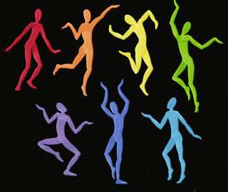 Rainbow Dancing Men Machine Embroidery Designs set 5x7  