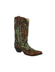 Corral Womens R2385 Boots LDS Char Green/Orange