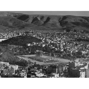 Ruins of the Temple of Olympian Zeus Standing in the Center of Athens 